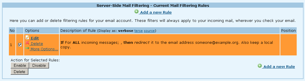 5. Oluşturulan Filtrelerin İptal Edilmesi WebMAIL ile oluşturmuş olduğunuz filtreleri kolayca iptal edebilirsiniz. Bunun için aşağıdaki adımları uygulayabilirsiniz. 5.1.