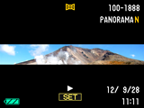 Panorama Görüntüsünü İzleme 1. Görüntülemek istediğiniz panorama görüntülerini göstermek için [p] (OYNAT) düğmesine basın ve [4] ve [6] tuşlarını kullanın. 2.