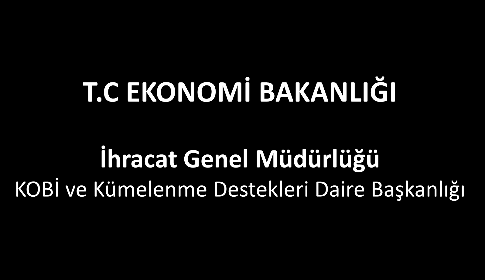 T.C EKONOMİ BAKANLIĞI İhracat Genel Müdürlüğü