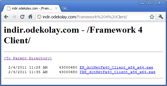 İşetim sistemi Windows 7 olan bayiler: 1. Masaüstüne odekolay hazırlık dosyaları isimli bir klasör açmalıdırlar. 2. indir.odekolay.com adresinden Framework 4 seçeneği tıklanır. 3.