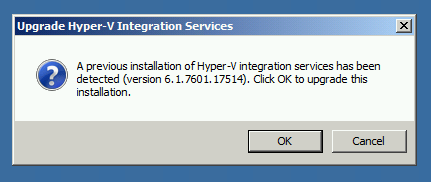 5) Yeni sanal makine için Hyper-V Integration Services kurulumunu/güncelleştirmesini yapın.