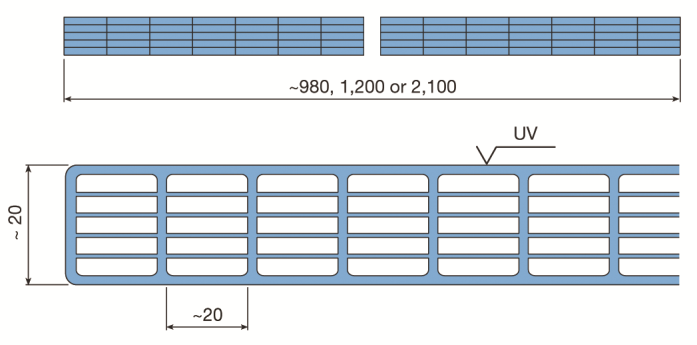 6/20 mm Kalınlık : 20mm Ağırlık : 3,1 Kg/m² Genişlik : 2100 mm, 1200mm, 980mm Uzunluk : 2000 11000 mm Min.