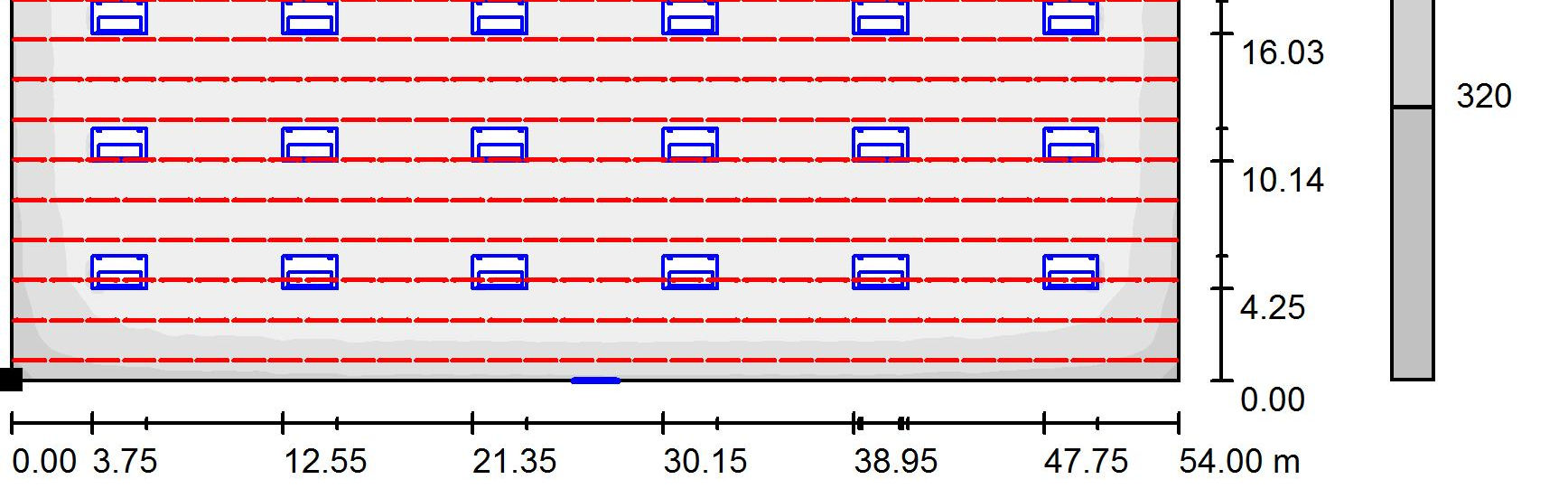 Oda 1 / Çalışma düzlemi / Gri tonları (E) Ölçek 1 : 493 Yüzeyin odadaki konumu: İşaretlenmiş: (0.000 m, 0.