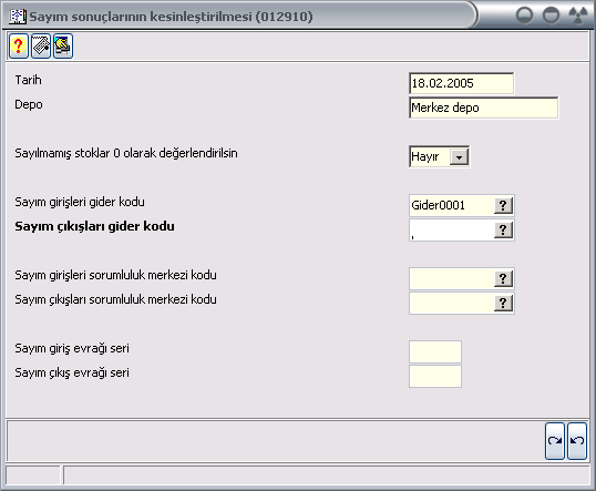 Dosyadan sayım sonuçlarının alımı için öncelikle ilgili dosyanın (el terminali ile sayılıp, bilgisayarınıza yüklenen sayım sonuç dosyasının) bulunduğu yol adı (path) ile dosya isminin girilmesi