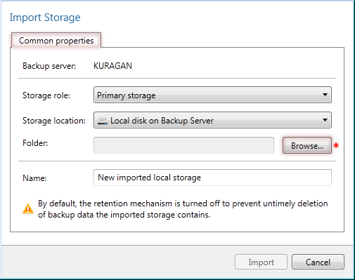 4. Yedekleri Import Etme i. Protect & Restore Console u çalıştırın. ii. Eğer bağlantı kurulmuş ise, Infrastructure > Backup Servers ı seçin. iii.