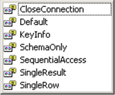 CommandBehavior Enumaratörü CloseConnection Command nesnesine, datareader kapandığında connection'ı KeyInfo da kapatmasını belirtir Sorguya ait anahtar alan bilgilerini de içeren bir datareader