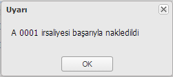 Net Tutar: İskontolar düşmüş fiyat, sistem tarafından hesaplanır Talep Edilen Sevk Tarihi: Planlanan sevk tarihi girilir. Takas Mı: Takas bilgisi girilir. Takas Açıklaması: Takas açıklaması girilir.