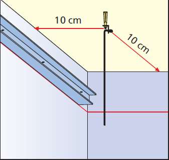 1: Asma tavan kotunun belirlenmesi 4.2.2. U-profillerinin sabitlenmesi Tavan U-profilleri, bu çizginin üzerine matkap kullanılarak dübel-vida-pul ile sabitlenir. Vida aralıkları 60 cm olmalıdır.