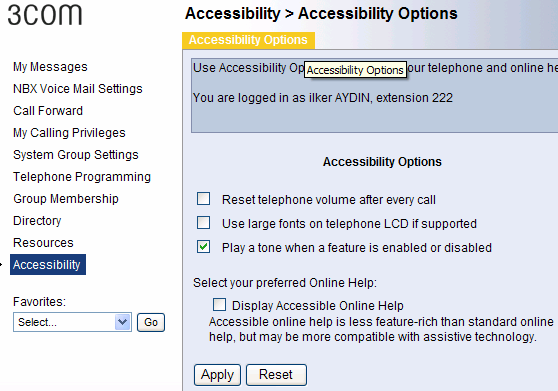 Accessibility Bu menüde telefonunuzla ilgili bazı erişim seçeneklerini ayarlayabilirsiniz.