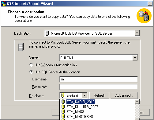 2. Microsoft Excel 97-2000 seçimi yapıldıktan sonra Excel şablonumuzun yolunu Ekran 5 teki gibi belirtmeli ve ileri butonuna basmalıyız. Ekran 5 : Excel Şablonu Yolu Seçimi ekranı 3.