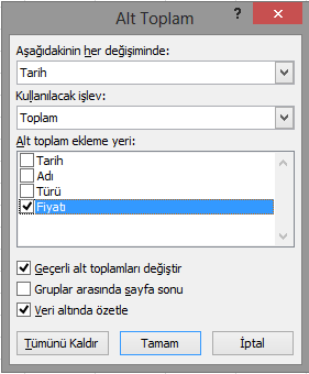 Gruba göre ayrılmasını istediğiniz verilerin bulunduğu sütunu sıralamak için önce bu sütunu seçip Veri Sekmesi nde, Sırala ve Filtre Uygula Grubu ndan A'dan Z'ye Sırala veya Z'den A'ya Sırala'yı