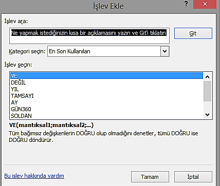 Formüle işlevle başlamak için Formül Çubuğu nda İşlev Ekle simgesine tıklayın. Ya da Formüller sekmesinde İşlev Kitaplığı nda bulunan İşlev Ekle butonuna tıklayın.