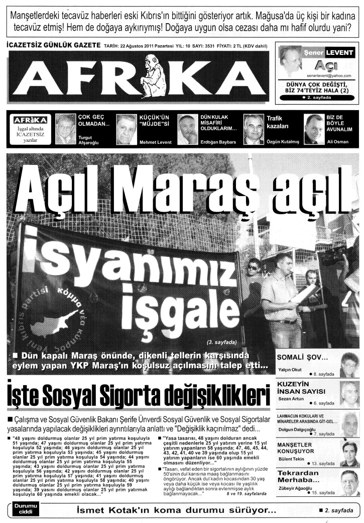24 Eylül 2012 Pazartesi 9 Tünel ALINTI AKP YÜKE GELÝNCE KUÞ, UÇMAYA GELÝNCE DEVE Ayný gece 6 televizyonda Kürt sorunu konuþuluyor, içerisinde bir Kürt yok.