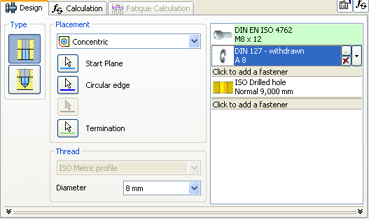 Autodesk Inventor 2008 Tanıtma ve Kullanma Kılavuzu SAYISAL GRAFİK 10. Diyalog kutusunda DIN EN ISO 4762 cıvatasının hemen arkasından gelen Click to add a fastener yazısını işaretleyin.