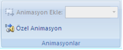 2)Animasyon Ekleme 1. Animasyon eklemek istediğiniz SmartArt grafiğini 2. Animasyonlar sekmesindeki Animasyonlar grubunda Animasyon Ekle listesinden eklemek istediğiniz animasyonu seçin.