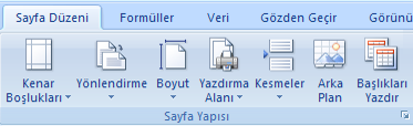 Bunu yaptığınızda ġeritte hemen Üstbilgi & Altbilgi Araçları ve Tasarım sekmesi belirir. Buralarda, üstbilgi ve altbilgilerle çalıģmak için gereken tüm komutlar vardır.