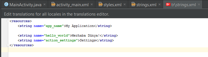 Android Studio Programlama Bölüm 26 Android Studio Dil Desteği Android studio'da kullanıcılara dil desteği verebiliyoruz.