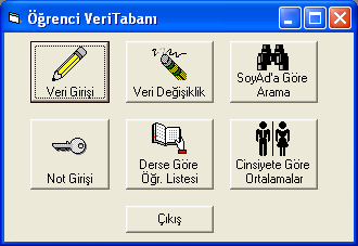 Uygulama 2 Ödevi Örencinin Ad String Soyad String Numaras String Cinsiyeti String*1 Dersin Ad String Dersin Kodu String*6 (BTÖ304 gibi) Ders Yl String (2005 gibi) Dönemi String (Güz/Bahar) Notu