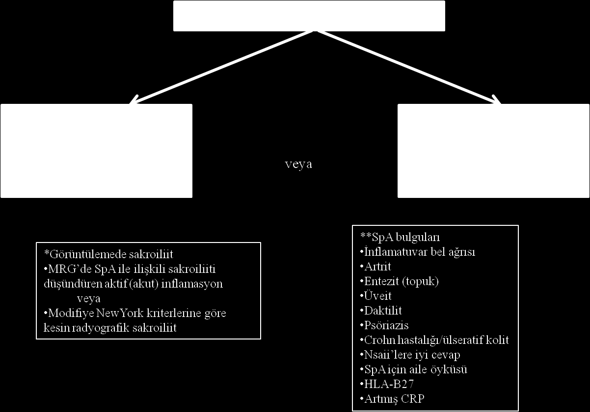 Aksiyel SpA sınıflandırması