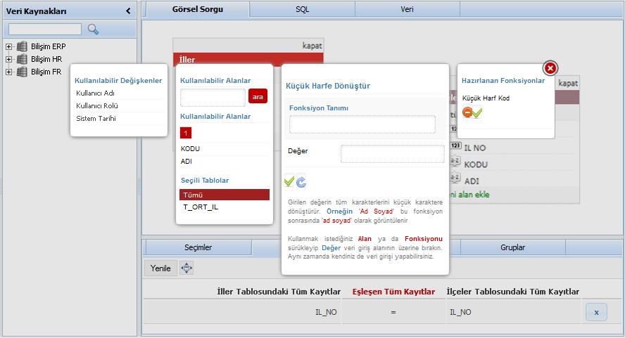 Fonksiyon Editörü bilişim ltd Fonksiyonların iç içe kullanılması ile oluşturulan