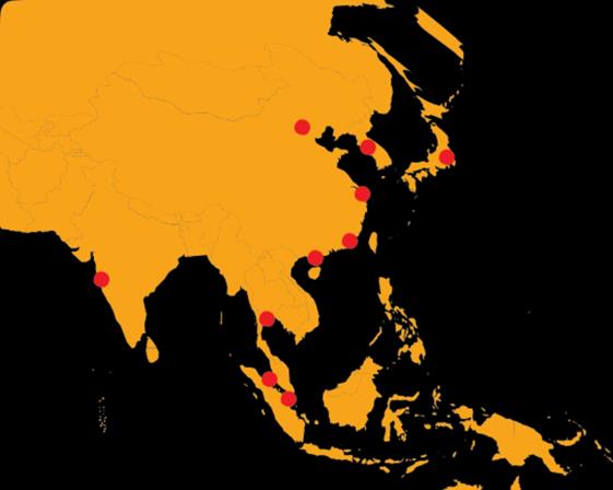 Asya/Pasifik teki İlk 10 Hedef Şehir Asya/Pasifik bölgesindeki ilk 10 hedef şehir Şekil 6 ve Tablo 3 te gösterilmektedir. Dünya genelinde ikinci sırada yer alan Bangkok, 16.