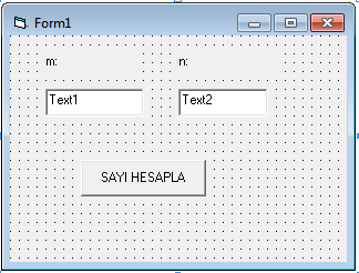 Uygulama 27) Ekranda veri giriş kontrolleri kullanarak m den n kadar sayıların toplamının 2 aralıklı (ikişerli) toplamını ve sayı adedini bulan Visual Basic programını yazın.