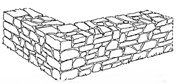 23 Şekil 5.1 Moloz taş duvar Harçsız Moloz Taş Duvar (kuru duvar): Yük taşımayan bahçe ve çevre duvarları istinat duvarları, fosseptik ve su kuyusu duvarları ile ağırlık duvarlarında uygulanır.