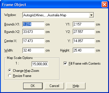 Ölçek doğru değilse, Fill Frame with Contents kutusunu ve Change Map Zoom seçeneğini işaretleyin. 9.