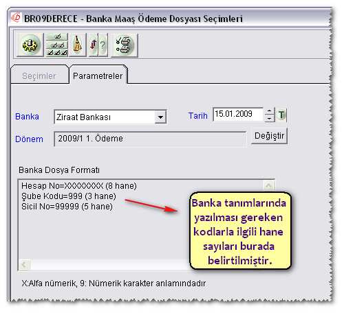 TAHAKKUK SONRASI ĐŞLEMLER BANKA ÖDEME DOSYASI (Maas.txt) OLUŞTURMA Raporlar Banka Ödeme Dosya Oluşturma Bu pencerede ilk olarak parametreler bölümünden banka seçimi yapılmalıdır.