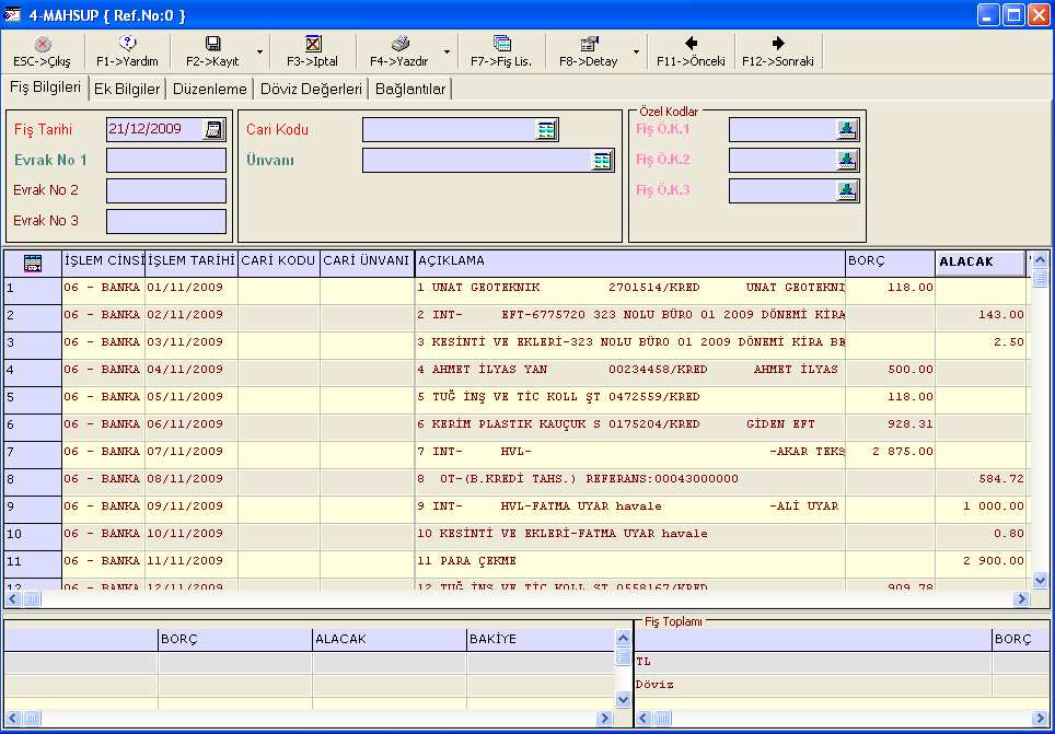Ekran 7 : Ziraat Bankasından alınan Excel formatındaki ZIRAATBANKASI.