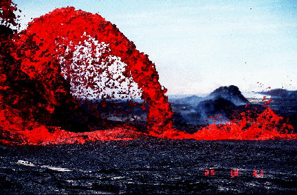 Volkanizma sırasında çıkan büyüklü küçüklü taş