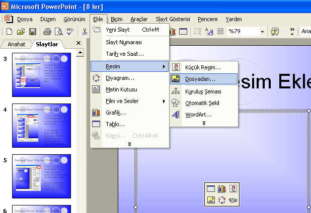 Sunuya Resim Ekleme Yöntemleri 2.