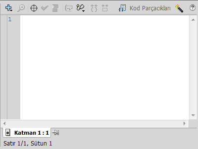 1.2.1. Panel Bölümleri Script elemanları Bu bölümde,tüm ActionScript sınıfları gruplandırılmış olarak bulunur. İstediğimiz komut seçilerek yazma alanına eklenebilir.