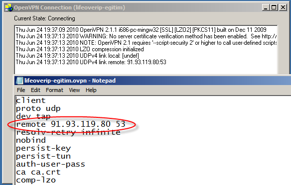 Firewall Atlatma :OpenVPN OpenVPN: UDP ve TCP üzerinden istenilen portda çalıştırılabilen SSL VPN uygulaması Evdeki