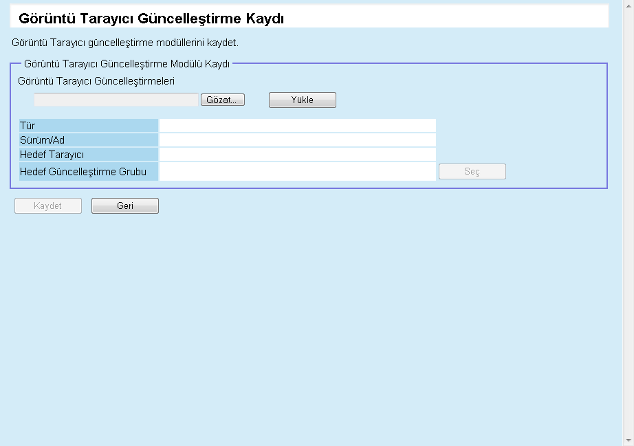 Bölüm 3 Güncelleştirme Modülünü Karşı Tarafa Yükleme Güncelleştirme modülleri Admin Console penceresinden Admin Server'a yüklenebilir.