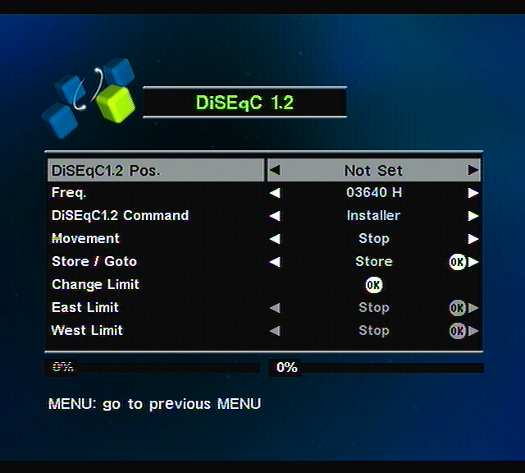 6- Tek çanak kullanıyorsanız, Diseqc modunu kapalı konuma getiriniz.(kapalı) Birden çok çanak kullanılıyorsa, DİSEqC anahtarı seçenek ve pozisyonuna göre DiSEqC 1 ~ DiSEqC 4seçiniz.