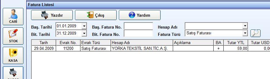 RAPORLAR: Cari hesaplarımız ve stoklarımız ile ilgili raporlarımızı raporlar bölümünden alabiliriz. Sol menüde RAPORLAR düğmesine bastığımızda karşımıza ilgili rapor seçenekleri gelecektir.