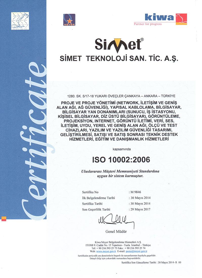 ISO10002 : Kalite Yönetimi Müşteri Memnuniyeti Sertifikası Görünürlük Erişilebilirlik