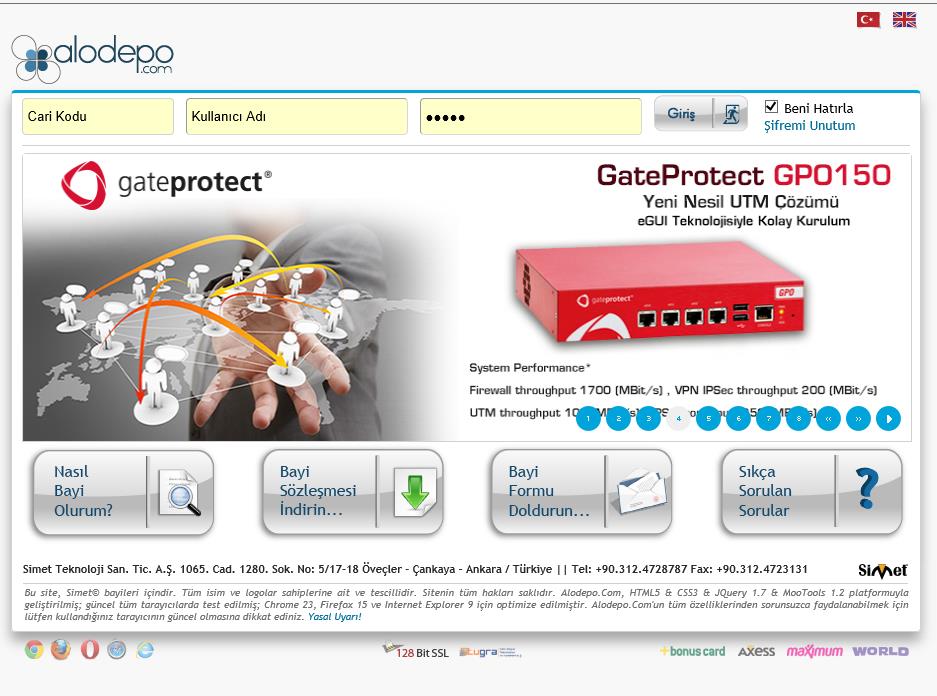Altyapımız ve Sunduklarımız B2B web sitemiz : www.alodepo.