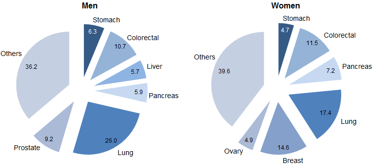 OECD Ülkeleri Arasında Kanserden Ölüm Oranları Yükü Grafik 1: OECD Ülkelerinde Kanser Ölümlerinin Türleri Kaynak: OECD Health Statistics 2015 2013 yılındaki ölümlerin 25 ini oluşturan kanser, OECD