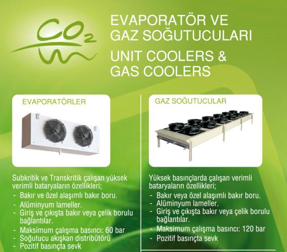 CO 2 EVAPORATÖRÜ VE GAZ SOĞUTUCUSU ÜRÜNLER