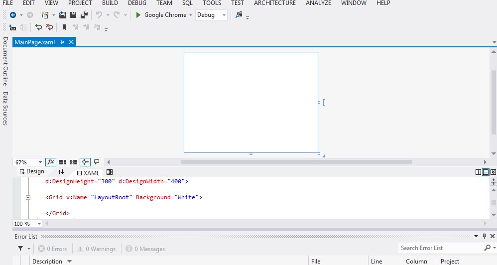 Resim 1. 1: XAML tabanlı uygulama geliştirme platformu çalışma ekranı 1.1. Uygulama Mimarisi Silverlight ile uygulamalarımızı geliştirirken Visual Studio yazılımını kullanacağız.