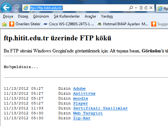 Kullanıcı adı ve şifre adı olarak @hitit.edu.tr uzantılı e- mail kullanıcı adı ve şifre bilgileri girilerek ftp sunucusuna bağlantı sağlanır.
