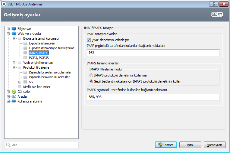 Etkilenen e-postada gerçekleştirilecek eylem Eylem yok - Etkinleştirilirse, program etkilenen ekleri belirler, ancak e-postaları hiçbir işlem yapmadan olduğu gibi bırakır.