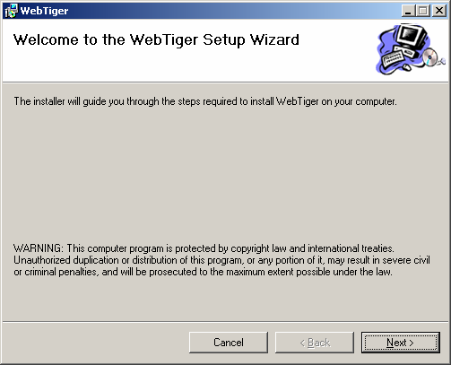 9. WEBTIGER KURULUMU WebTiger kurulumu için ürünle birlikte gelen Setup.exe dosyası çalıştırılmalıdır.