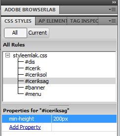 Sayfamızı da index.html olarak kaydediyoruz Sonra diğer tasarımlarımızı yapıyoruz. Not : Bir div e CSS Rule Definition penceresinden Box sekmesinden height özelliğine yükseklik verebiliriz.