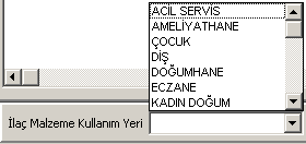 Buradaki Bölüm Deposu açılır kutusundan ETS programındaki Depo Tanımları formunda yapılmış olan depolardan bu bölüme ait olan seçilir.