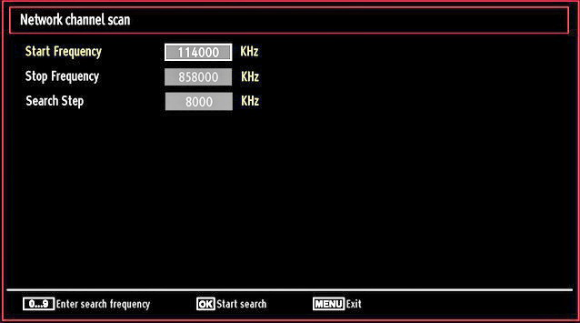 the multiplex or frequency number using the numeric buttons and press OK button to search.