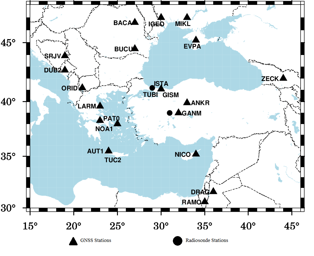 Bu ağda bulunan istasyonların isimleri aşağıdaki gibidir: IGS (Zeck, Onsa, Ramo, Mets, Ankr, Bucu, Drag, Gope, Ista, Mikl, Nico, Orid, Tubi, Yebe ) EUREF (Aut1, Baca, Dub2, Duth, Igeo, Larm, Noa1,