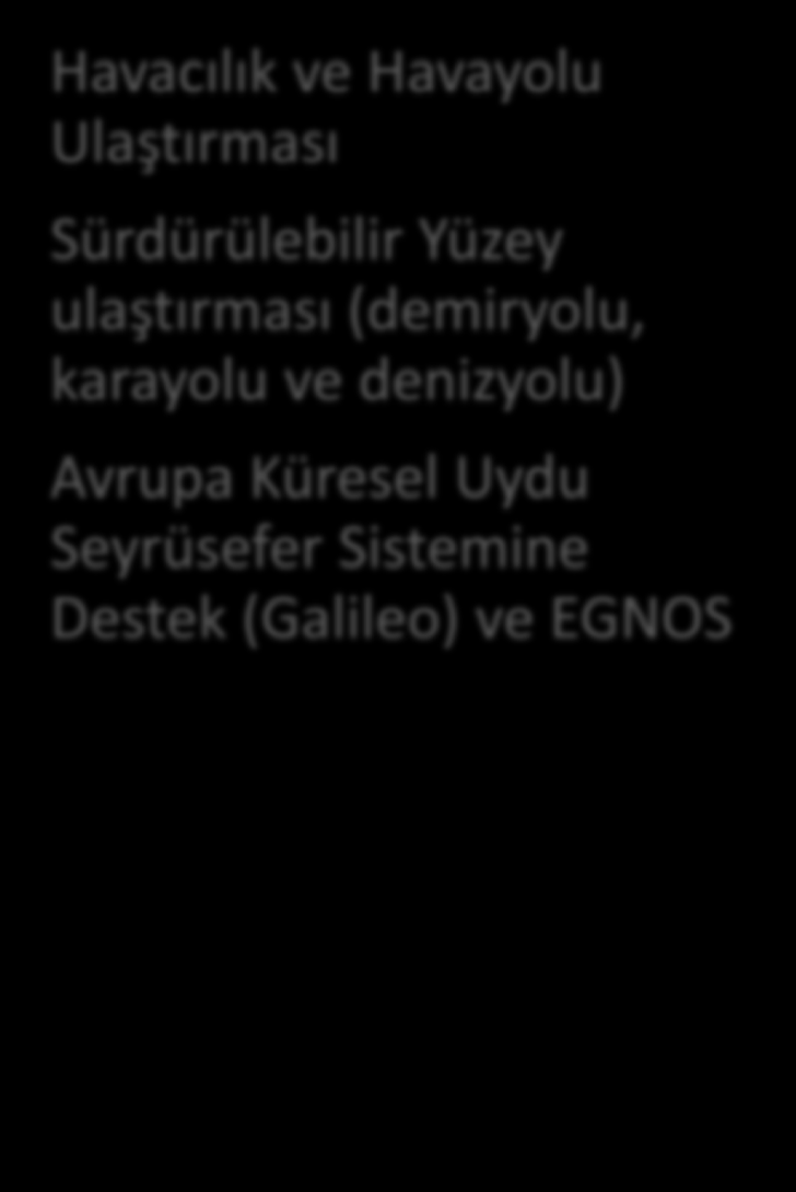 Amaç Desteklenen Faaliyetler Tüm vatandaşların ve toplumun yararı için teknolojik ve operasyonel ilerlemelere ve Avrupa ulaştırma politikasına dayanan, bütünleştirilmiş, daha güvenli, daha yeşil ve